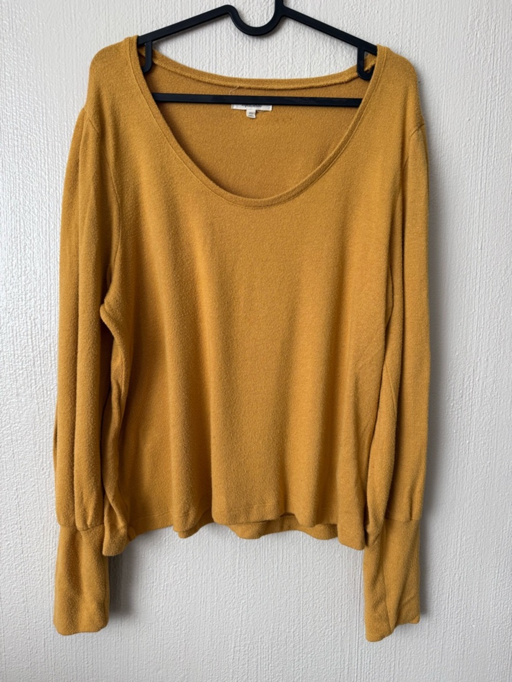 Madewell Women's Mustard Yellow Knit Blouse